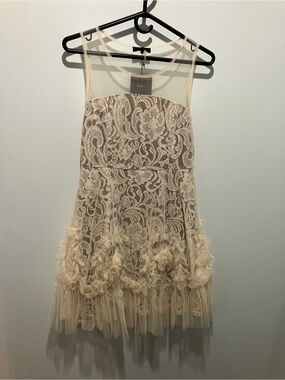 RYU Cream Lace Tulle Party Dress Medium NWT